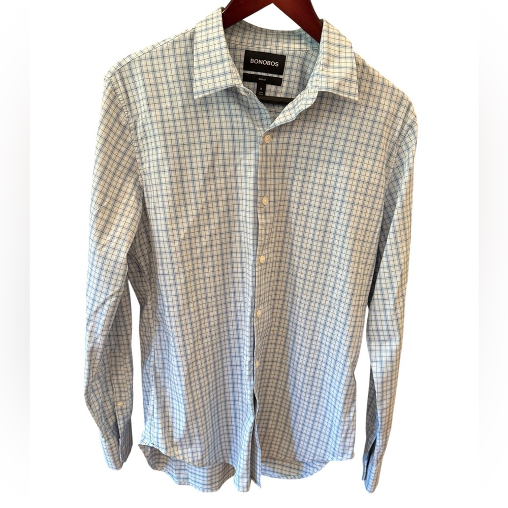 Bonobos Light‎ Blue Plaid Men's Shirt